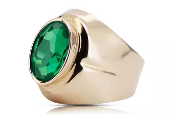 Emaragd Original Vintage 14K Produkt s ružovým zlatým krúžkom Vintage šperky VRC296R